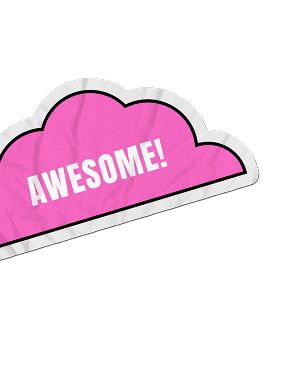 Awesome cloud sticker - top left