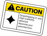 Caution warning sticker - bottom middle