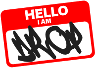 'HELLO drop' sticker - top right