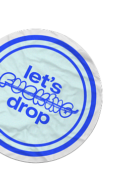 Let's drop circle sticker - bottom left