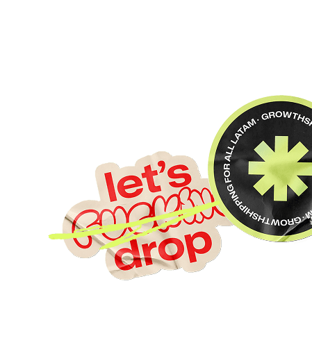 Let's drop text sticker - bottom right